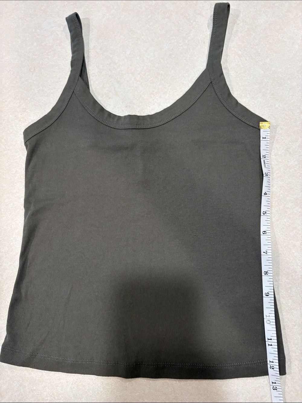 wild fable Olive Ribbed Scoop Neck Tank Top